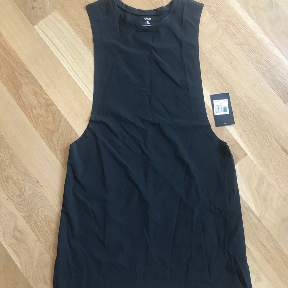 Hurley Black Muscle Tank with Wide Armholes